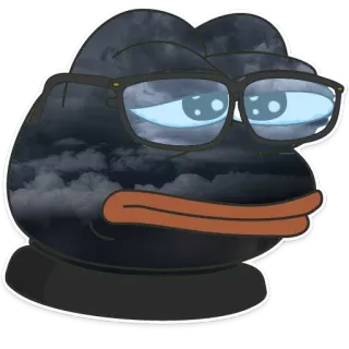 😕 Pepe the Frog Pepe, sapo, meme, cultura da internet, óculos telegram sticker