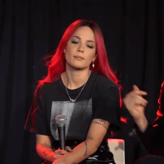 🍒 Halsey cantor, músico, cabelo ruivo, celebridade whatsapp sticker