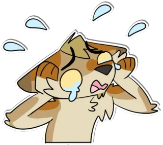 😭 cartoon, animal, crying, sad, emotion, tears, dog telegram sticker
