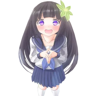 😍 Anime, Fille, Uniforme scolaire, Mignon, Dessin animé whatsapp sticker