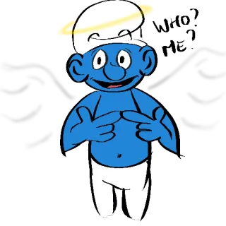 😇 Smurf スマーフ, 漫画, キャラクター, 面白い telegram sticker