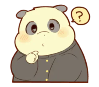 😮 แพนด้า, การ์ตูน, คำถาม, น่ารัก, คิด, สัตว์ telegram sticker
