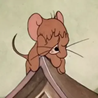 🤍 Jerry Tom and Jerry 만화, 쥐, 슬픈, 우는, 좌절한, 실망한 telegram sticker