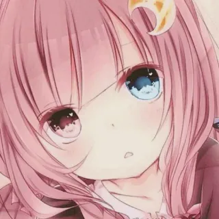🍬 动漫, 女孩, 粉色头发, 可爱, 漫画, 插画 telegram sticker