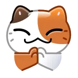 🙏 gato, emoji, adesivo, fofo, tricolor, animal telegram sticker