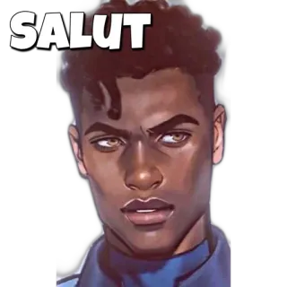 🦔 SALUT saluto, salut, francese, uomo, personaggio, cartone animato telegram sticker