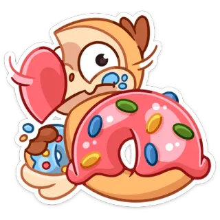 🍩 cartone animato, donut, cibo, carino, dolci, snack, dessert whatsapp sticker