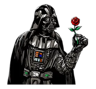 🌹 Darth Vader Star Wars Dark Vador, Star Wars, rose, science-fiction, méchant, personnage, autocollant telegram sticker