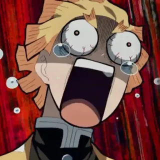 💛 Zenitsu Agatsuma Demon Slayer anime, manga, scared, crying, demon slayer, zenitsu agatsuma whatsapp sticker