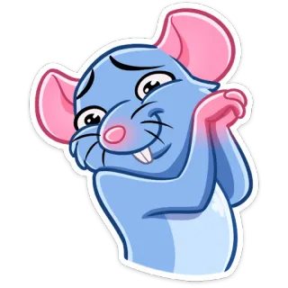 ☺️ ratón, dibujos animados, lindo, animal, roedor telegram sticker