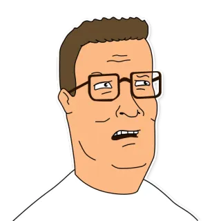 😠 Hank Hill King of the Hill dibujo animado, texas, gafas, personaje, gracioso whatsapp sticker
