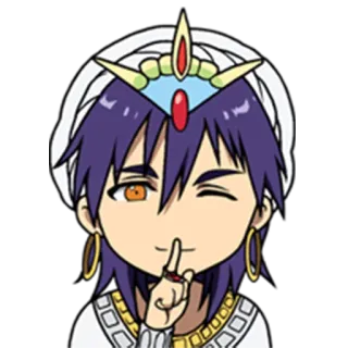 😉 Sinbad Magi: The Labyrinth of Magic Anime, Personaje, Manga, Sinbad, Guiño whatsapp sticker