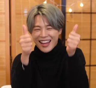 👍 Jimin kpop, jimin, bts, idol, sänger, daumen hoch telegram sticker