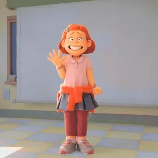 👋 Mei Lee Turning Red анимированный, персонаж, красная панда, девушка, подросток, машет telegram sticker