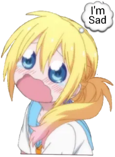😢 I'm Sad anime, sad, crying, cartoon, girl, emotional telegram sticker