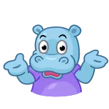 🤷‍♂️ hipopótamo, dar de ombros, desenho animado, fofo whatsapp sticker