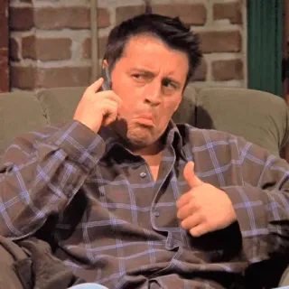 🙂 Joey Tribbiani Friends Joey, Friends, Série TV, Pouce levé, Matt LeBlanc, Personnage, Sitcom telegram sticker