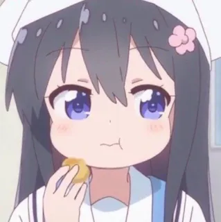 🎐 Anime, Dibujos animados, Chica, Linda, Comida, Comiendo telegram sticker