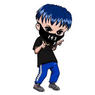 👉 143 Desenho animado, Anime, Personagem, Máscara, Juventude, Streetwear whatsapp sticker