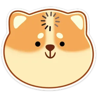 🫥 강아지, 귀여운, 카와이, 동물, 스티커, 시바견 telegram sticker