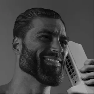 💪 Meme, Chad, Gigachad, Mann, Porträt, Telefon whatsapp sticker