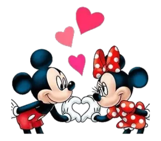 💘 Mickey Mouse Minnie, Disney, amore, cuore, cartone animato, coppia, romantico telegram sticker