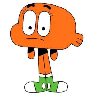 🙁 Darwin Watterson The Amazing World of Gumball dibujos animados, pez, Darwin, naranja, animado whatsapp sticker