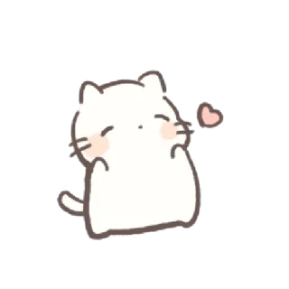 💌 猫, 可爱, 卡哇伊, 心, 动物, 贴纸 telegram sticker