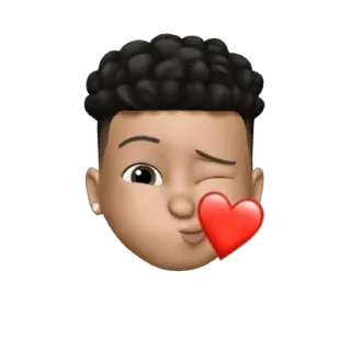 😁 Эмодзи, Мемодзи, Портрет, Лицо, Сердце, Подмигивание, Мультфильм whatsapp sticker