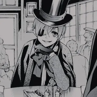 ❄️ Ciel Phantomhive Black Butler anime, manga, black butler, ciel phantomhive, top hat, victorian telegram sticker