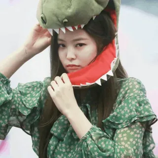 🌿 공룡, 모자, 귀여운, 여자, 소녀, 셀카, 인물 사진 telegram sticker