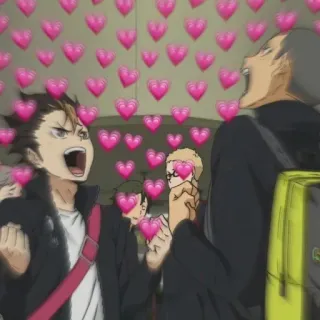 🏐 anime, trái tim, hào hứng, tình yêu telegram sticker