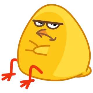 😖 Desenho animado, Amarelo, Pássaro, Pintinho, Engraçado, Personagem whatsapp sticker