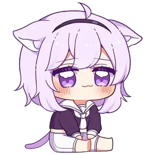 🙂 anime, cat girl, kawaii, chibi, manga, cute, sticker whatsapp sticker