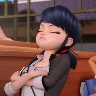 🙍 Marinette Dupain-Cheng Miraculous: Tales of Ladybug & Cat Noir Marinette, Ladybug, Miraculous Ladybug, kartun, gadis, anime, marah whatsapp sticker