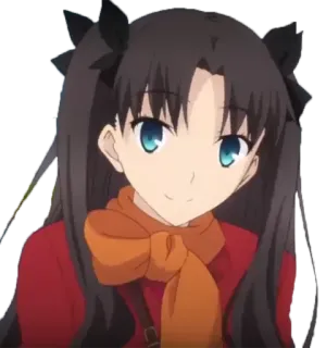 😀 Rin Tohsaka Fate/stay night anime, cartoon, girl, character, cute telegram sticker