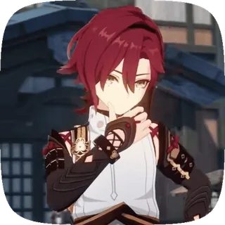🤨 Heizou Genshin Impact 平蔵, 原神, アニメキャラ, ゲームキャラ, 赤髪, ファンタジー telegram sticker