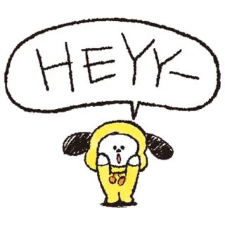 😲 HEYY- cute, cartoon, greeting, hey, dog, animal, sticker telegram sticker