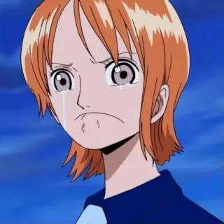 😿 Nami One Piece 动漫, 伤心, 哭泣, 情绪化, 海贼王 telegram sticker