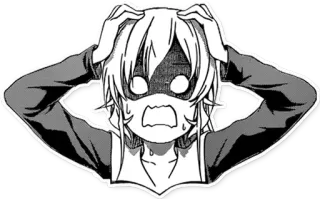 😱 Anime, Manga, Panique, Stress, Frustration, Personnage, Expression whatsapp sticker