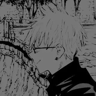 🕯 动漫, 漫画, 眼镜, 黑白, 人物 telegram sticker