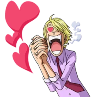 😍 Sanji One Piece anime, character, hearts, love, sanji, one piece telegram sticker