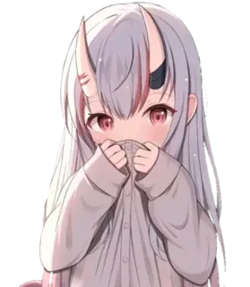 😍 Anime, Fille, Démon, Cornes, Mignon, Kawaii, Manga telegram sticker