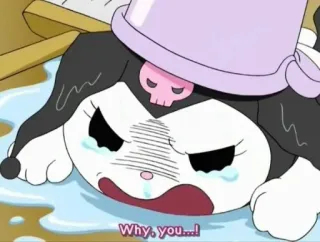 😭 Kuromi Why, you...! Anime, Chorando, Kawaii, Desenho animado whatsapp sticker