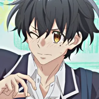 😉 Anime, Junge, Charakter, Schüler, Zwinkern telegram sticker