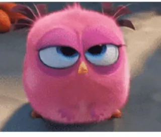 😒 Stella Angry Birds vogel, roze, stella, angry birds, cartoon whatsapp sticker