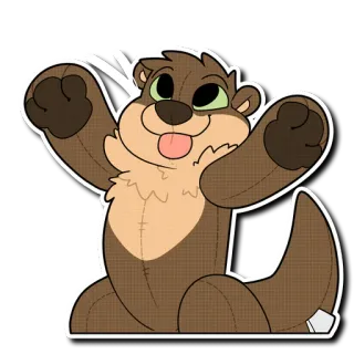 🤗 otter, cartoon, animal, cute, furry telegram sticker