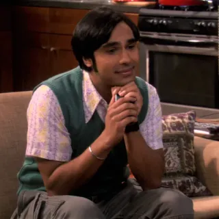 🤩 Raj Koothrappali The Big Bang Theory The Big Bang Theory, Raj Koothrappali, character, tv show telegram sticker