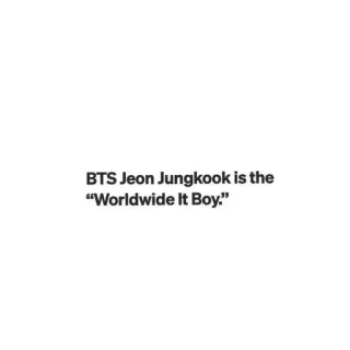 👍 Jungkook BTS BTS Jeon Jungkook is the “Worldwide It Boy.” telegram sticker