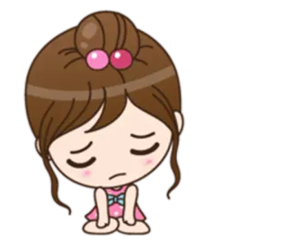 😔 Desenho animado, Menina, Triste, Fofo, Deprimido, Chateado, Anime telegram sticker